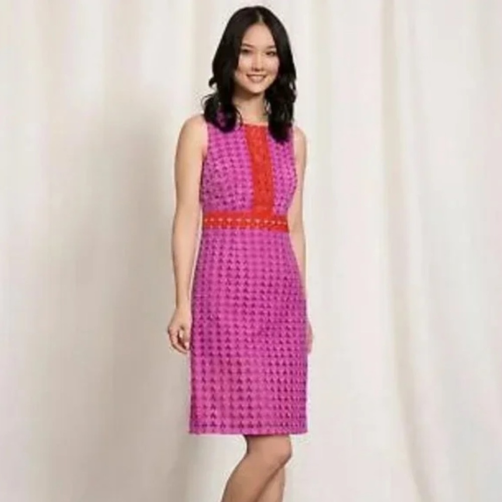BODEN Lydia Lace Crochet Dress Women’s Size 2R Purple Pink/Orange Sleeveless